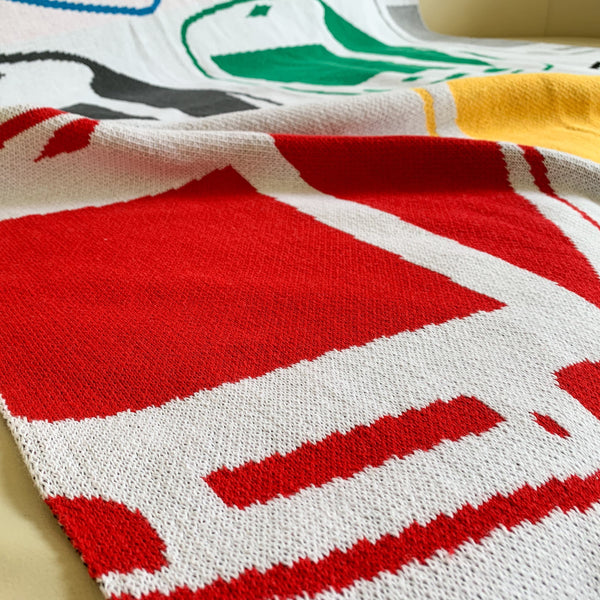 Computer Colors Knit Cotton Blanket